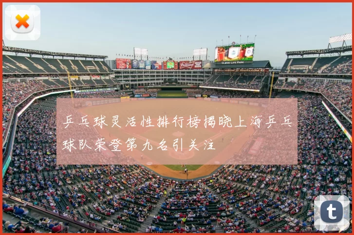 乒乓球灵活性排行榜揭晓上海乒乓球队荣登第九名引关注