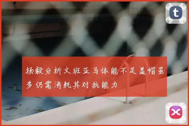 杨毅分析文班亚马体能不足盖帽虽多仍需消耗其对抗能力